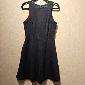 White House Black Market A Line High Neck Black Dress Size 10